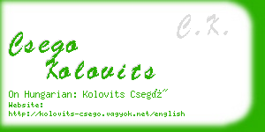 csego kolovits business card